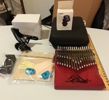 34 Key Kalimba Dbl. row Solid Wood Thumb Piano Keyboard with extras