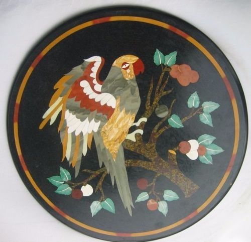 18-inch Semi-Precious Stone Marble Inlay Table Top Handicraft