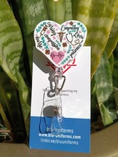 Nurse Heart Resin Badge Reel Alligator Clip