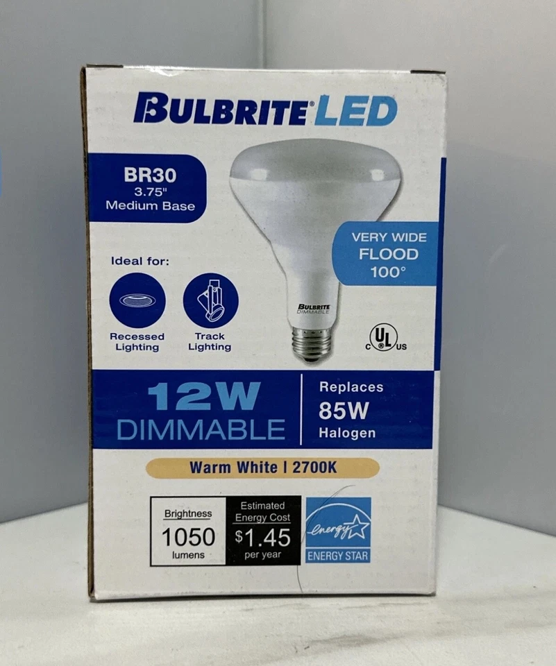Bulbrite Light Bulb 772840 | 12 Watt Dimmable LED BR30 Reflector Bulb, Medium - Image 2 of 4