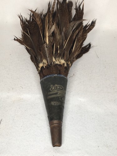 Antique Feather Duster King Bee Imperial Janitor 20" Real Feathers
