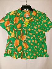 Tabitha Brown X Target Leopard/Orange Print Button-down Shirt Size XS NWT