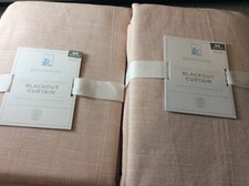 Pottery Barn Kids 2 Grommet Evelyn Blackout Panels 44x90 Blush Pink Cotton Linen