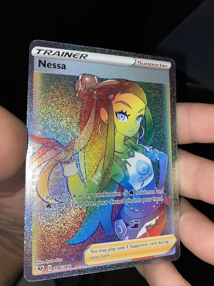 NESSA Vivid Voltage Pokemon Rainbow Secret Rare Trainer 196/185 PACK FRESH  | eBay
