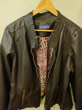 Lane Crawford Womens Jacket Faux Brown Size 2x Nice Quality