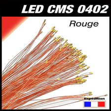 C144R# LED CMS pré-câblé 0402 rouge fil émaillé 5 à 20 pcs  - red prewired LED