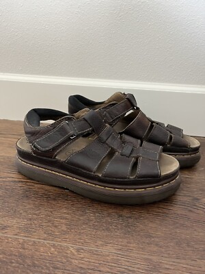 Vintage 90s Brown Doc Dr. Martens Mens Sandals Size 10 Straps