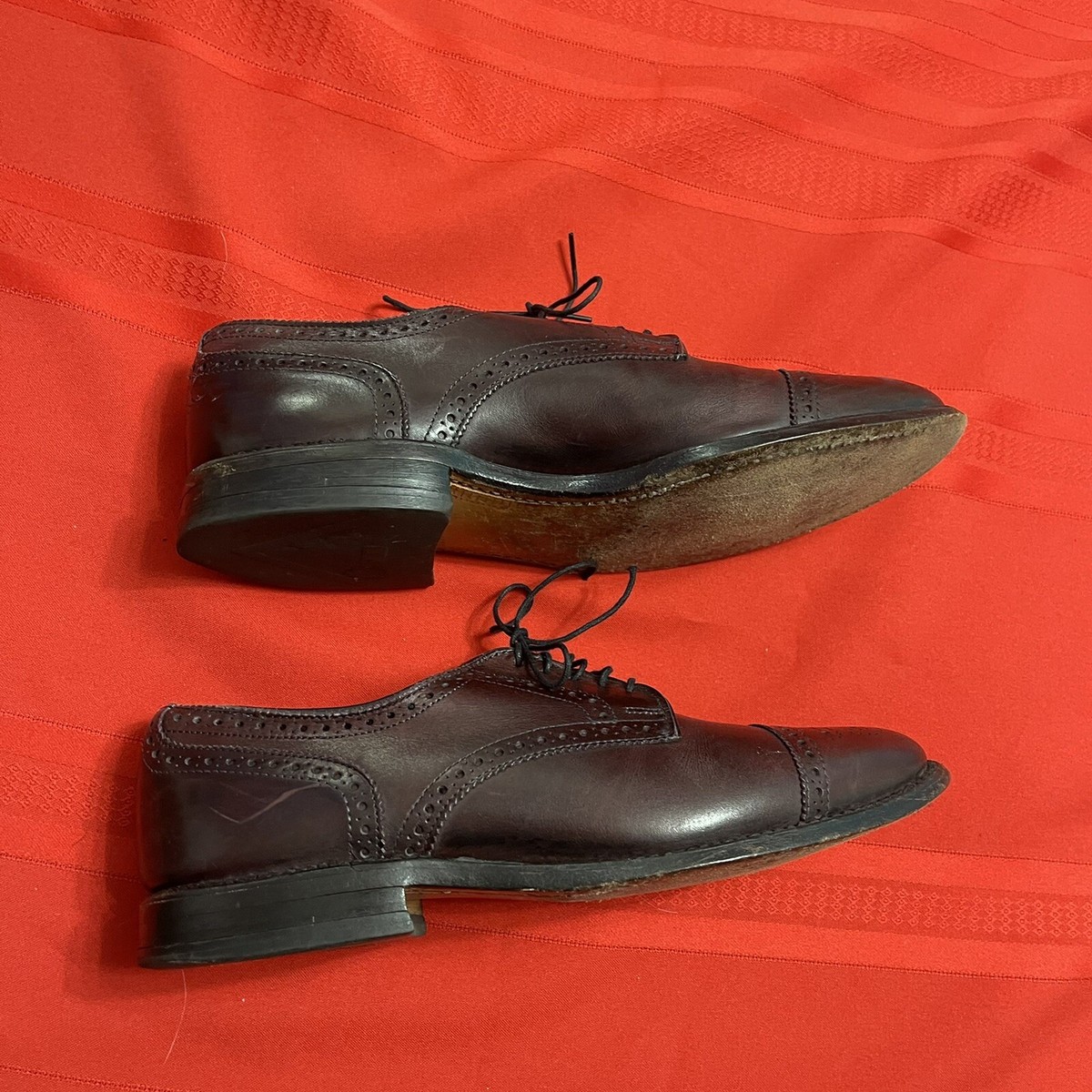 Allen Edmonds Sanford Brown Cap Toe Brown Oxford Shoes Size  display picture 1