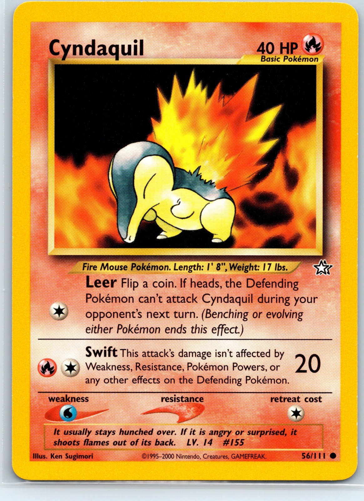 Cyndaquil (56) Common Neo Genesis Unlimited 056/111 Pokemon Card LP