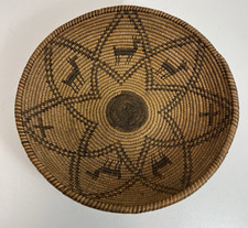 OLD ANTIQUE APACHE YAVAPAI HORSE STAR CROSS DESIGN BASKET NATIVE AMERICAN INDIAN