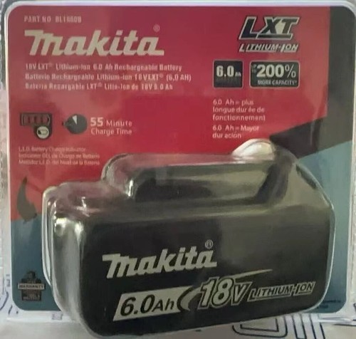 2 NEW Makita BL1860B-2 18V LXT Lithium-Ion 6.0 Ah Battery - USA SHIP
