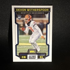 Panini 2023 Score Rookie Devon Witherspoon #379 Illinois Seahawks Football Card. rookie card picture