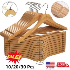 Wooden Hangers Pack of 10 20 30 Suit Hangers ...