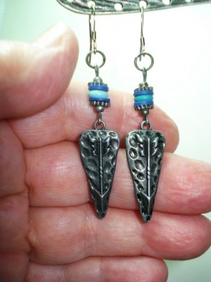 2 1/2'' Drop Dangle Southwestern Style Arrow on Arrowhead and Bead Stack Earrings