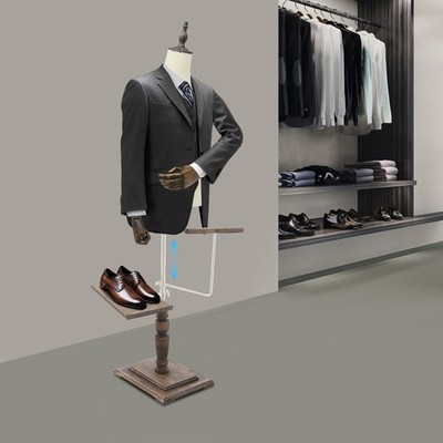 Männliche Kleidung Display Rack Höhenverstellbar Schuhhalter & Hosen Holder