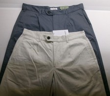 Pleated Dress Trouser Slim hip  thigh Slim Tapered Leg Ext Tab Beige or Gray