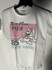 Nintendo White Super Mario T Shirt Japanese Text Size Medium