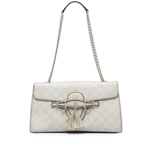 Gucci Medium ssima Emily Shoulder Bag Pre-Loved Off White