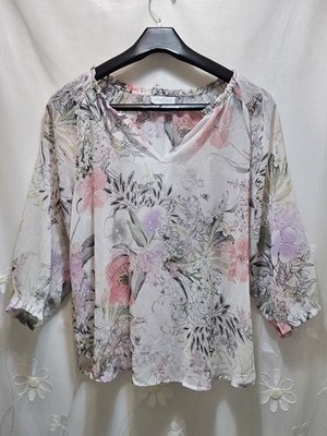 Jessica Simpson Maternity Womens Large Top Floral Sheer Lightweight Botanical