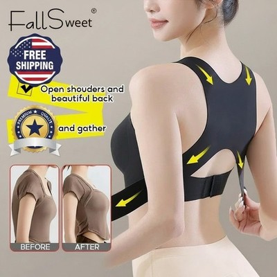Women Posture Corrector Bra Wireless Back Support Lift Up Yoga Shapewear Bra