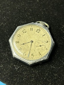 lord elgin vintage dress watch octagon shape mens Functioning Wrist 14K Gold Filled It has an original set of hands 1949 LORD ELGIN USA Model