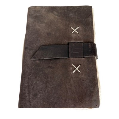 Kathmandu Valley Co Leather Journal Lokta Paper Handmade Nepal Brown Suede 5.5x8