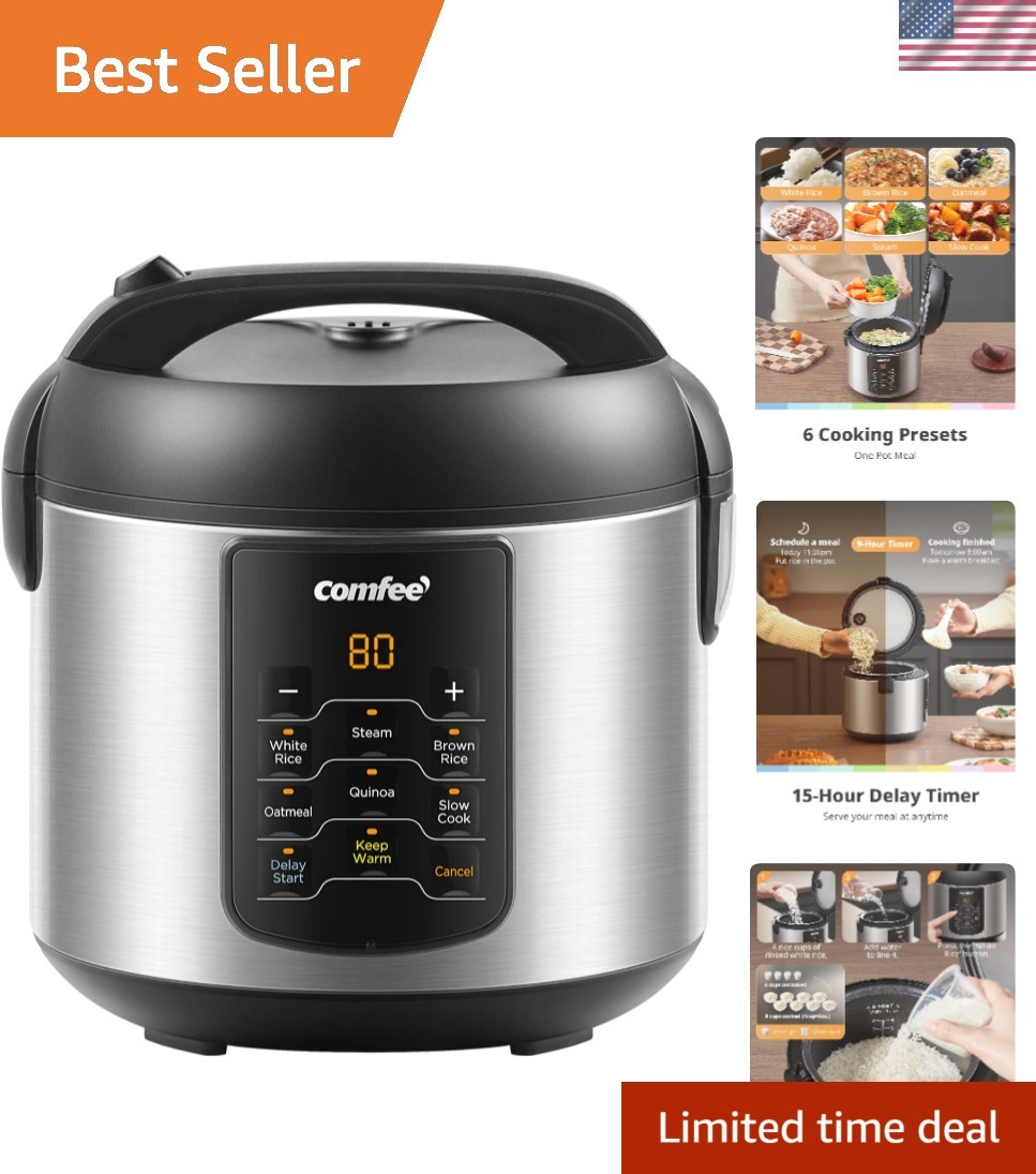 Effortless Compact Rice Cooker &ndash; 6-in-1 Multi Cooker in Stainless Steel Design