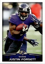 2015 Panini # 76 NFL Sticker Collection Figure Justin Forsett Baltimore Ravens