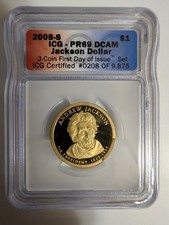 Presidential $1 Coin Andrew Jackson 2008-S ICG PR69 DCAM Uncirculated