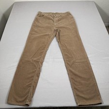 Vintage Levis Pants Mens 36x34 Beige Corduroy Straight Fit White Tab USA 90s