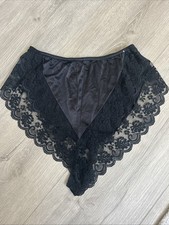 Vintage Maidenform Chantilly Panties Black Lace Trim Women's Size 6 Underwear