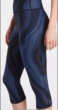 Athleta Accelerate Geode Crop-Black/Blue-Size XS NWT 79
