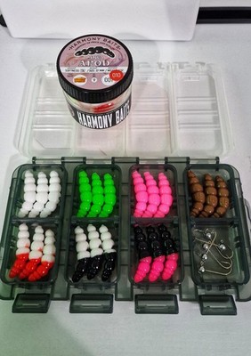 Auswahl neuer 37mm Harmony Baits Larva Apod, 1g Jigs und neuer Meiho Box UVP 15£