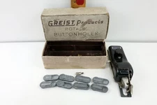 Vintage 1950's Greist Rotary Buttonholer Sewing Machine Attachment + Extra Cams