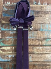 Purple Bow Tie With Suspenders Adjustable