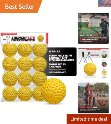 Launch F-lite Softball & Baseball Pitching Machine, Dimpled Practice Balls, B...