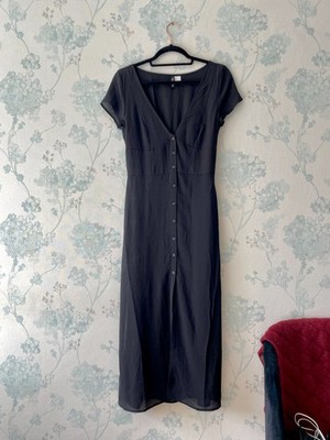 H&M Divided   Schwarzes Sommer-/Frühlingskleid in Maxi-Länge, Größe S, neu