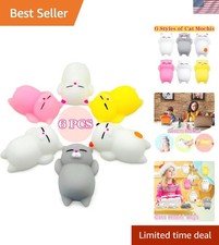 Kawaii 6-Pack Cat Mochi Squishy Toys - Perfect Kids Party Favors Prizes