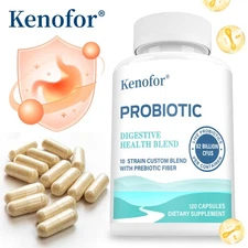 Probiotic 10 Strain Custom Blend Improve Bloating Constipation 30/60/120Capsules