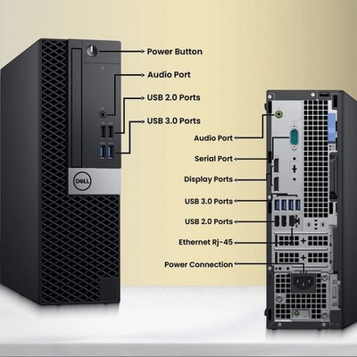 Dell Desktop PC Intel Core i7-7th, 8GB RAM 256GB SSD 500GB HDD Wi