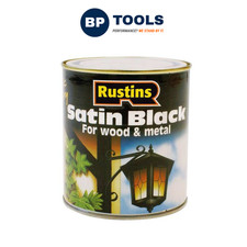 Rustins SATB1000 Quick Drying Satin Black Paint 1 Litre