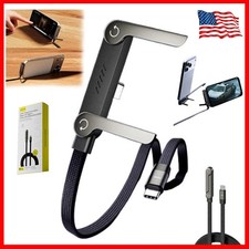 2-in-1 Invisible Holder Charger Cable  240W Fast Charging Cord with Phone Stand T