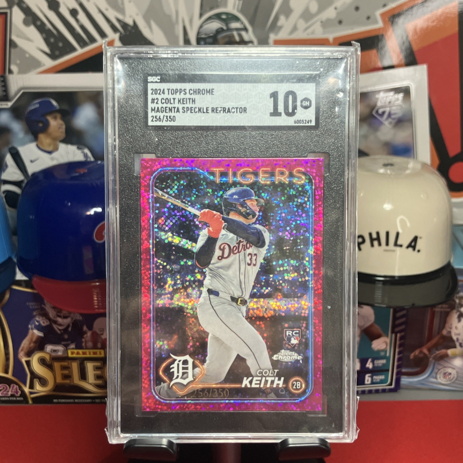 Topps Chrome 2024 Colt Keith Magenta Speckle Refractor SGC 10 #2/350 Tigers