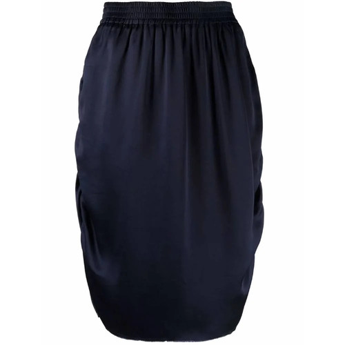 Lanvin, Lanvin A8826 Womens Vintage Navy Blue Viscose Skirt Size 42-it