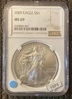 2009 American Silver Eagle Dollar MS69 Uncirculated 1 oz Flawless Beautiful Coin