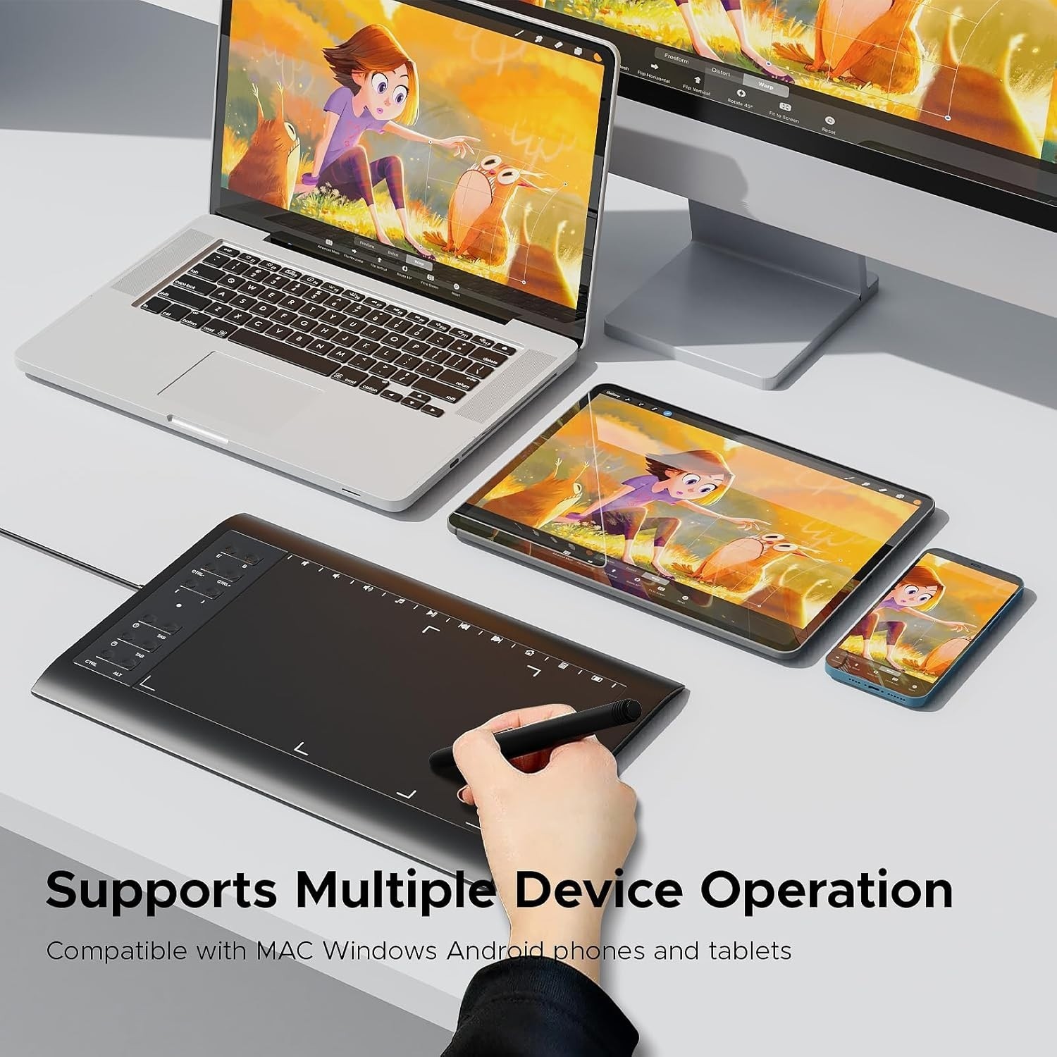 Graphic Drawing Tablet, 10x6.25 Inch,Digital Graphics Tablets for PC and Comp...