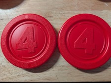 2 RED Replacement Hasbro Giant Connect 4 Game Pieces 5 in. Coin Disc Circle