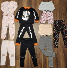 Lot of 9 Pcs Girls Sz 5/6 Mostly 6 Clothing- Shorts, Leggings, Pajama Sets