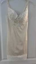 Victoria s Secret Satin Lace Chemise Slip Dress Ivory 36B Y2K Bridal Lingerie