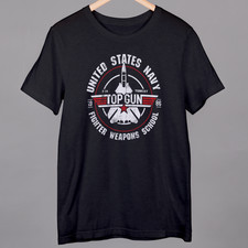 Top Gun Weapons School Logo Movie Tshirt Black Cotton Fast Dispatch All Sizes